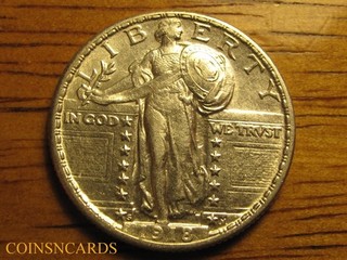 1918 S 25C Standing Liberty Quarter Lustrous Choice Uncirculated Monster Scarce!
