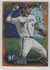 2016 Bowman Chrome Prospects Orange Shimmer Refractor 9/25 Orlando Arcia 3c5