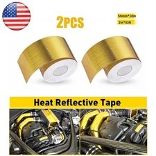 2"x 33FT Gold Intake Heat Reflective Tape Wrap Self Adhesive High Temperature 2X