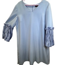 Tahari Arthur S Levine Periwinkle Blue Lace Bell Sleeve Shift Dress 16 Wedding