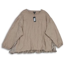 NWT PRIMARK LONG SLEEVE ROUND NECK PLEATED BACK SWEATSHIRT NUDE 2XL 18-20 