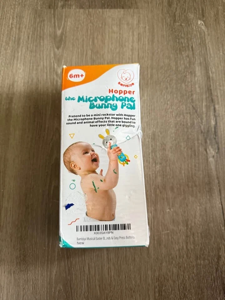 Bambiya Musical Bunny Baby Teething Toy for 6 Months and Up -Rattle & Musical To