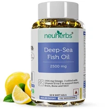 Neuherbs Deep Sea Fish Oil Capsules 2500mg, 60 Capsules
