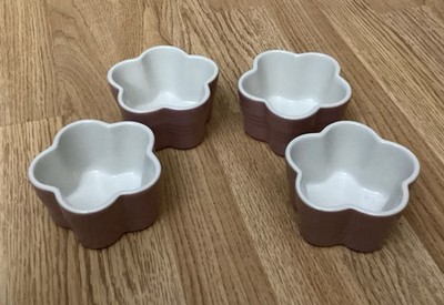 Le Creuset Flower Ramekins Set of 4 Pink/White Ceramic 0.3L Oven Safe