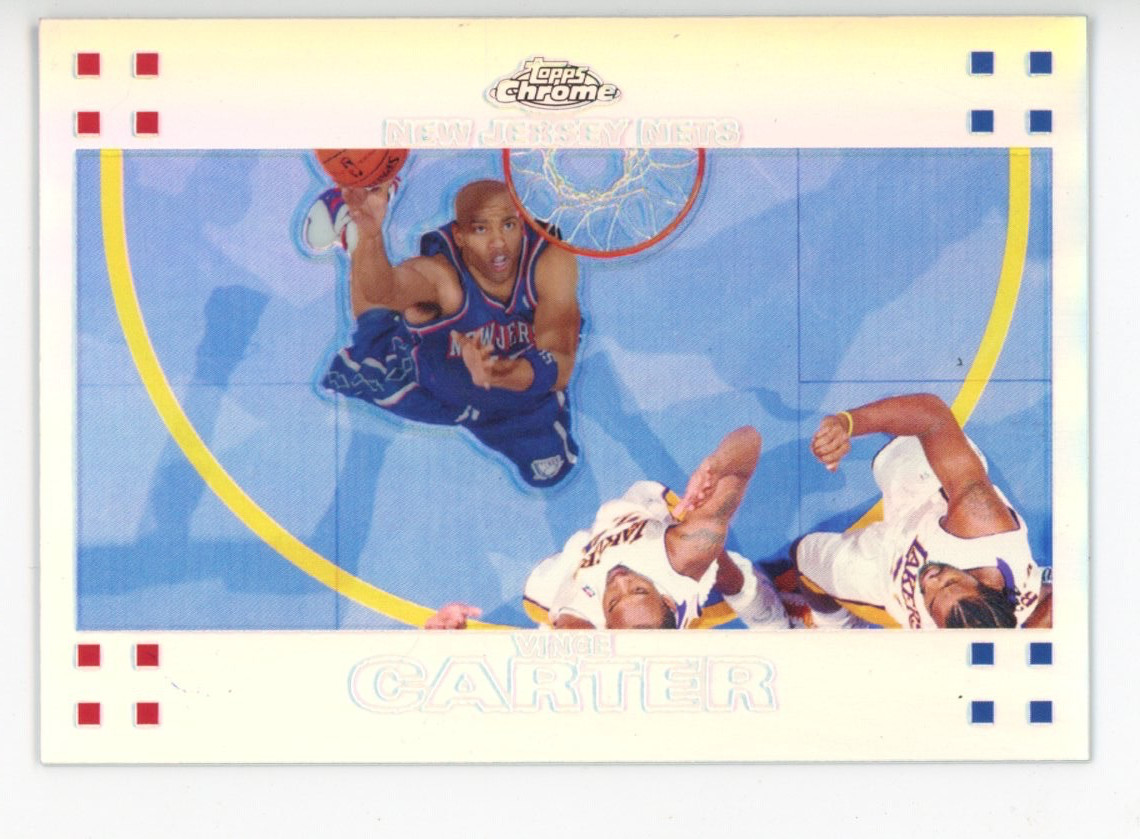 NM Vince Carter 2007-08 Topps Chrome Refractor /999 #28 Nets
