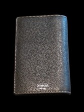 Coach Black Leather Address Book Organizer with Tabs  2023-24