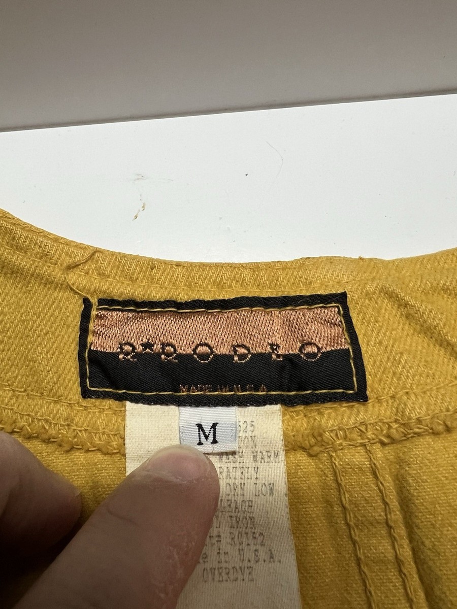 R Rodeo Womens Vest Medium Yellow Western Three Button Cotton USA