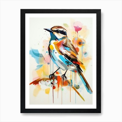 Vogel Gemälde Collage Lerche 3 Kunst Pr gerahmt Wandbild Poster Leinwanddruck Bild