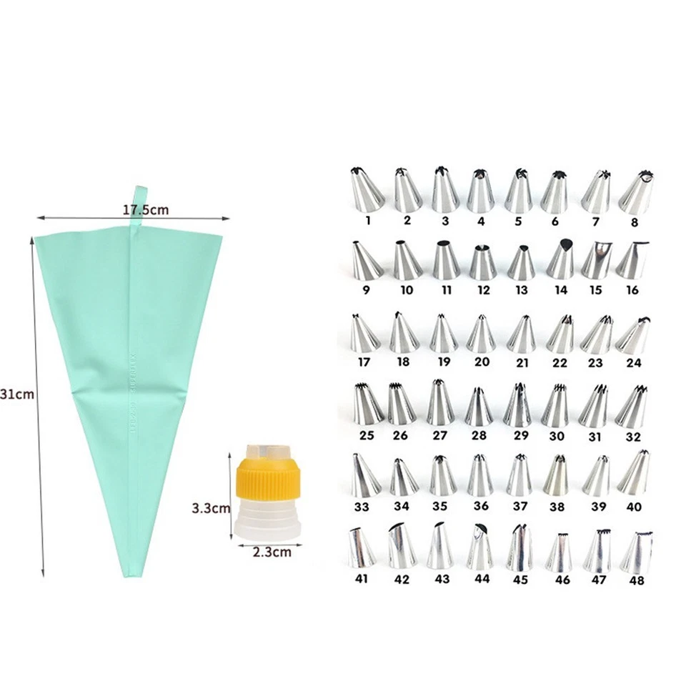 Decorative cake supplies silicone piping bags and stainless tips bundle - Image 4 of 4