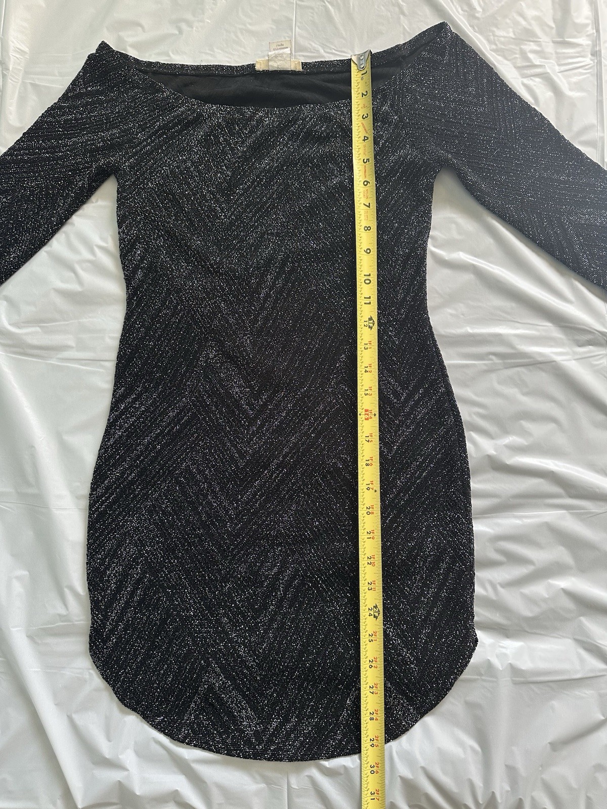 Mind Code Black Sparkle Dress Mid Length Skirt An… - image 3