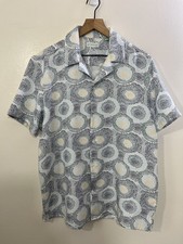 Retro 50s Geometric Bowling Resort Camp Shirt L Tropical Beach Coastal Luxury