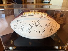 Mark Rypien Super Bowl 26 MVP Signed Football in Case