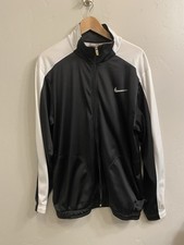 Nike Men  s Size Medium Black/White Vintage Full Zip Track Warm Up Jacket