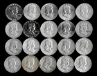 Franklin Half Dollar Roll (20 Coins)  90% Silver (1951-63) Lot C91