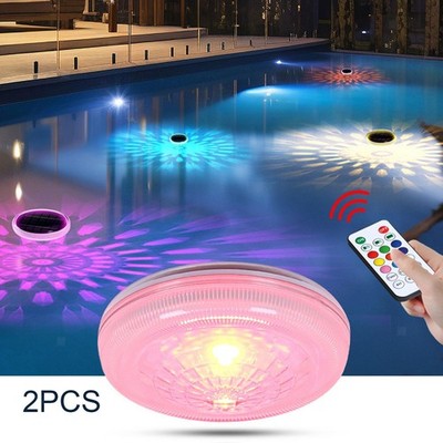 2x Solar Schwimm Pool Lichter Dimmen Lampen für Hof Party Dekoration