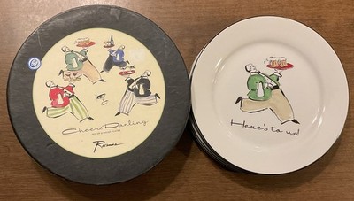 Set 4 Rosanna Cheers Darling 8'' Appetizer Dessert Plates French Cafe New Boxed