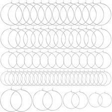 280Pcs Hypoallergenic Earring Beading Hoops, Metal round Hoop Earrings Findings,