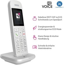 Telekom Speedphone 12 Weiß Kabelloses Telefon, Eco-Mode, Strahlungsarm