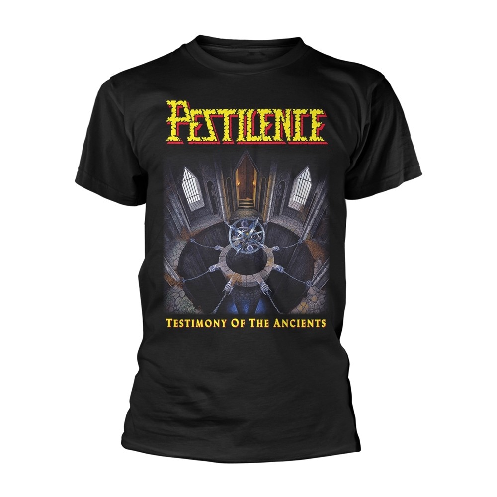 PESTILENCE - TESTIMONY OF THE ANCIENTS BLACK T-Shirt, Front - Back Print Small