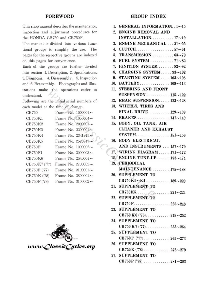 MANUEL ATELIER REVUE RÉPARATION PDF HONDA CB CB750 1969 - 1978 CB750F - Photo 2/2