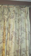 Gorgeous Large Vintage Colefax & Fowler Embroidered Linen Interlined Curtains