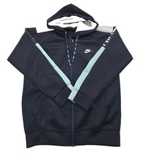 Giacca Nike da uomo blu navy con cappuccio e zip intera taglia L made in...