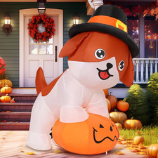 5.2 FT Thanksgiving Inflatables Dog Outdoor Decorations Blow up Yard Cute Puppy