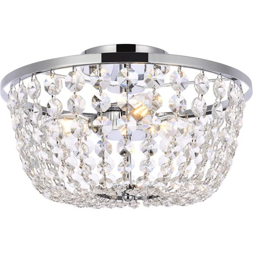 Elegant Lighting 1109F13C Cora 3 Light 13 inch Chrome Flush Mount Ceiling Light - Picture 1 of 7