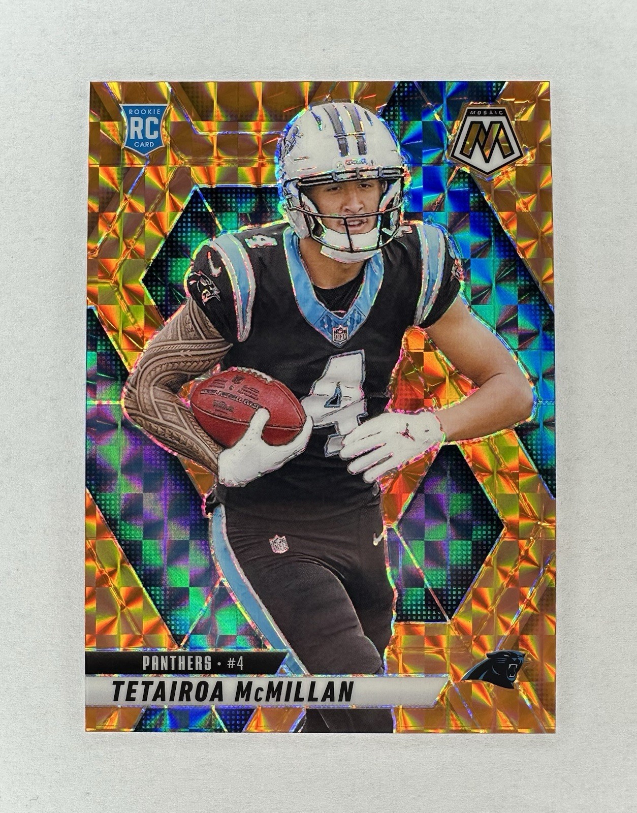 2025 Panini Mosaic Orange Mosaic Prizm #274 Tetairoa McMillan RC /199 SP 🔥