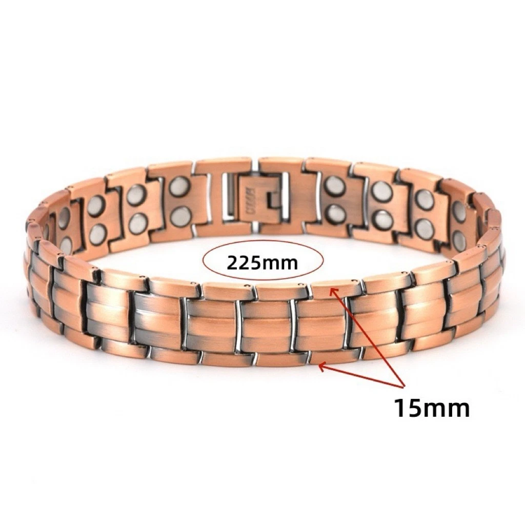 Premium Pure Copper Magnetic Therapy Bracelet Double Strong Men Women Healing