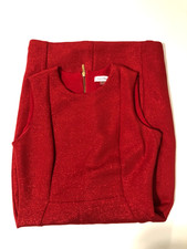 Calvin Klein Red midi Dress Sleeveless Size 4 Shimmer Lined Cocktail Party