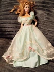 Vintage Barbie Doll Strawberry Blonde Mint Green Lace Princess Dress Mattel
