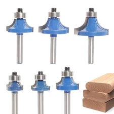 Akylin 6Pcs Round Over Router Bit Set 1/4" Shank,Corner Rounding Edge Forming...