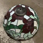 Vintage Tiffany Style Stained Glass Table Flower Lamp Shade 17” X 9”