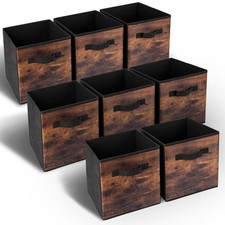 EWES 13 Inch Fabric Storage Cubes, 8 Pack Foldable Storage Bins with Handle, ...