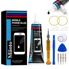 Phone Glue, Screen Repair Adhesive with Tools for 50ml, Black