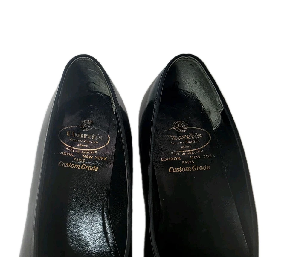 VTG CHURCH'S 10.5 LOAFERS 1980's  TUXEDO OPERA PUMP BLACK MADE IN ENGLAND  - Image 2 of 4
