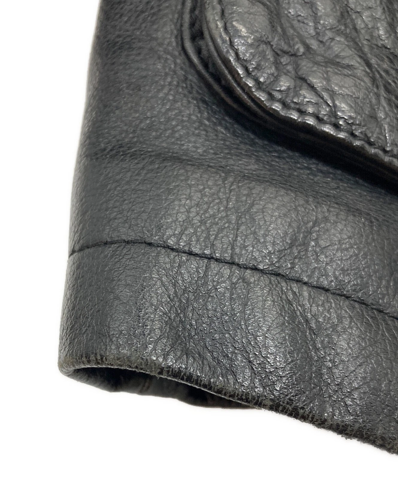 sun avenue Leather Jacket Men's Size M Black - product detail image 10