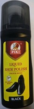 Piki Liquid Shoe Polish Color BLACK, Gloss Shiny Wax, 60ml