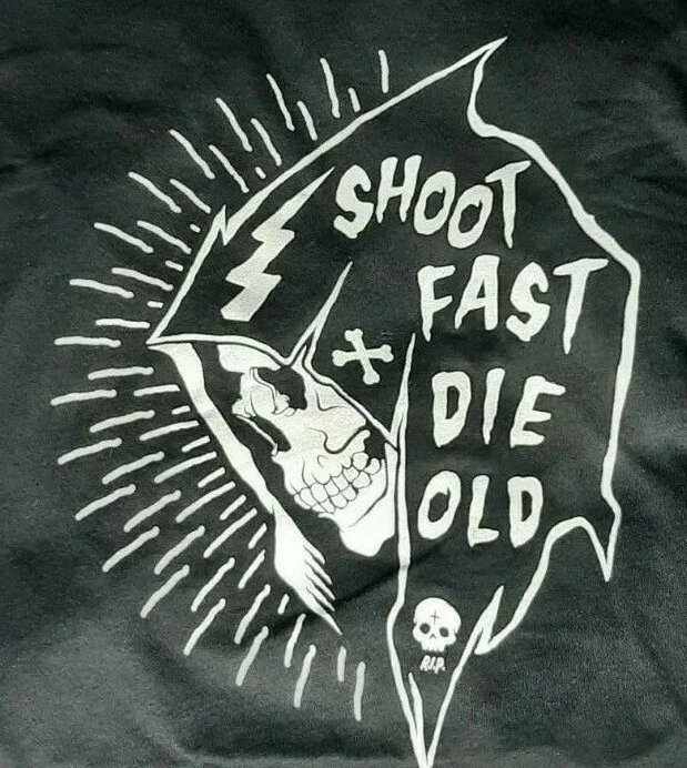 Savage Tacticians Graphic Tee Men's,Shoot Fast Die Old Skull Military S,M,XL,XXL