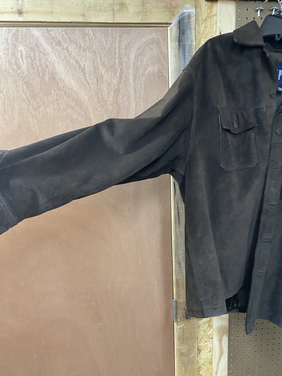 Vintage GAP Suede Leather Jacket Mens Button Up Lined Size Vintage GAP Suede Leather Jacket Mens Button Up Lined Size