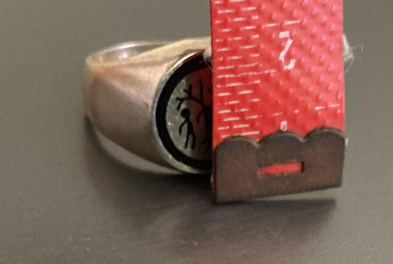 VINTAGE STERLING SILVER MEXICAN ADAM & EVE RING SIZE 9 Enamel Rare 