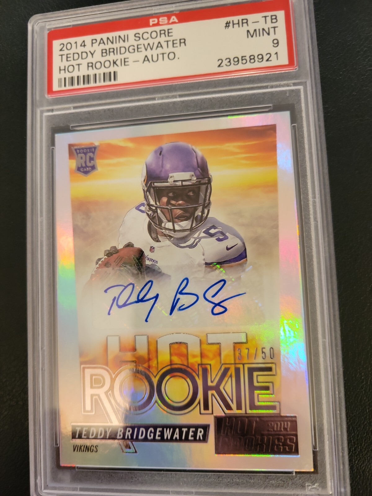 Teddy Bridgewater Panini Score Hot Rookies #HRTB Autograph