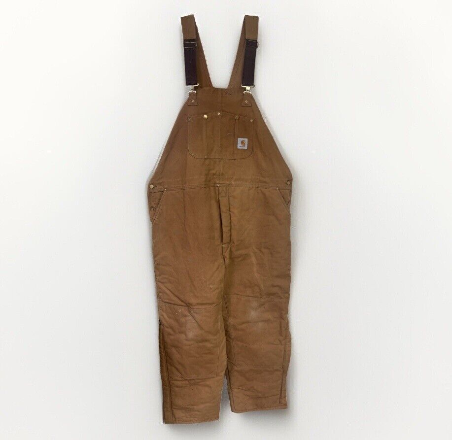 VTG 80s Carhartt Brown Bib Overalls Union USA BQ186 Lined VTG 80s Carhartt Brown Bib Overalls Union USA BQ186 Lined