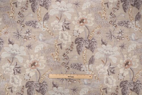 4 Drapes  Full Color Unique Tiger Lily Foxgloves & Crested Bird Pale Tan Chateau - Picture 1 of 4