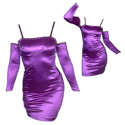 purple stretch satin bodycon mini dress Dark Purple Dress - Satin Mini Dress - Satin Bodycon Dress