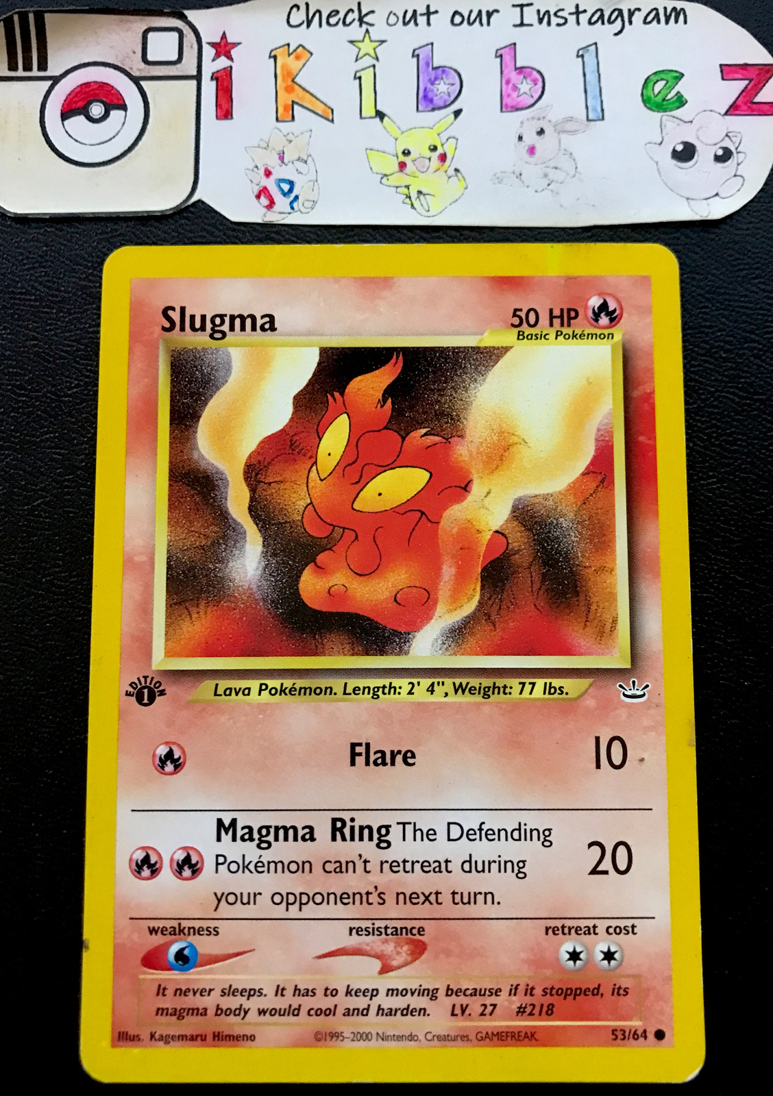SLUGMA 53/64 LP 1st Edition Neo Revelation Pokemon Card. Free Tracked Shipping!