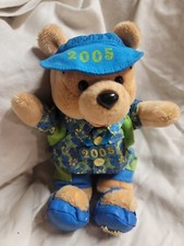 2005 Pooh Bear WDW Disneyland bean bag Plush mbbp Beanie Tourist Hawaiian