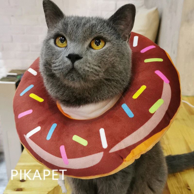 Pet Elizabethan Collar Kitten Cat Wound Healing E-Collar Plush Protection Cone