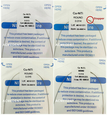 Dental Copper Cu-Niti Arch Wires Ormco DAMON Round Wire Stopper Brackets
